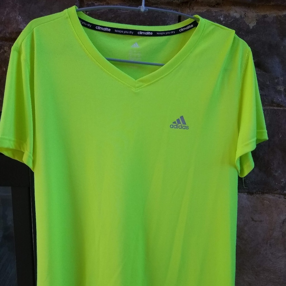 Adidas  climalite short sleeve, v-neck, size L